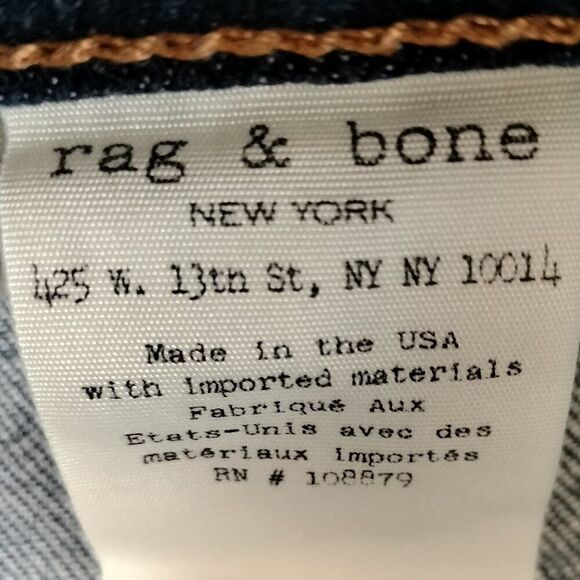 Rag & Bone Dre Low Rise Slim Boyfriend Jeans Yesler Size 25 - Picture 6 of 9